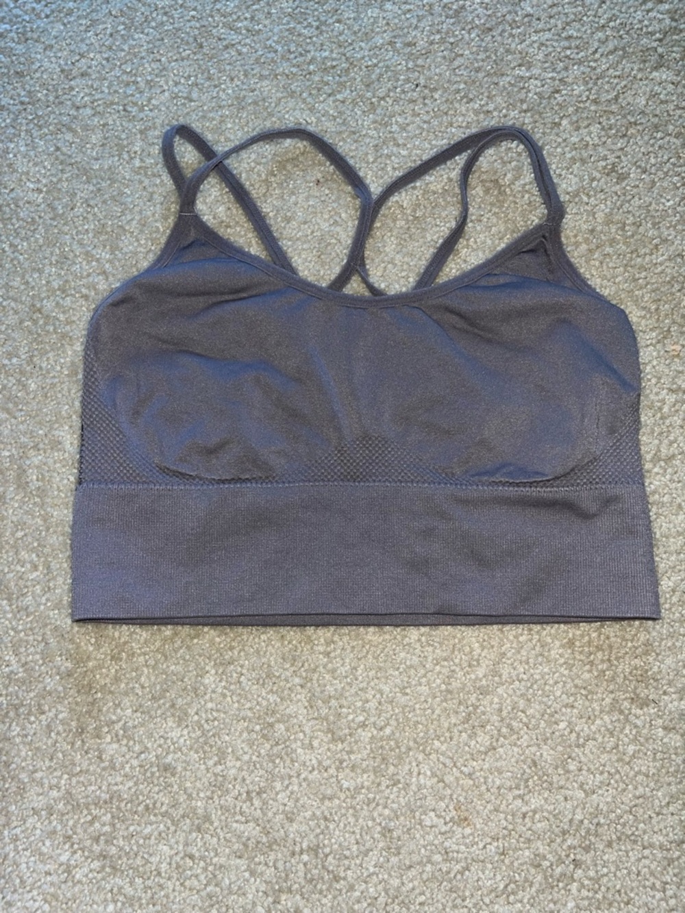 Seamless Strappy Bralette - Purple Gray